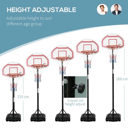 Adjustable Outdoor Basketball Stand with Wheels