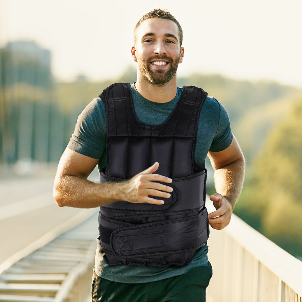 Black Adjustable 15KG Weight Vest