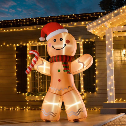 Light Up Inflatable Christmas Gingerbread Man 2.4m