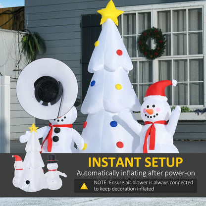 LED Christmas Tree and Snowmen Inflatable 6ft