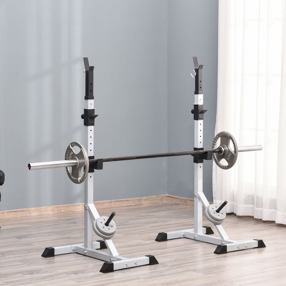 Barbell Squat Stand in White