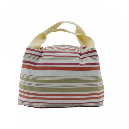 Striped Canvas Thermal Lunch Bag