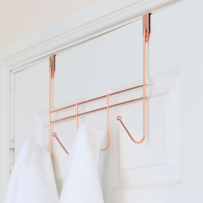 4 Coat Hooks Over Door in Rose Gold