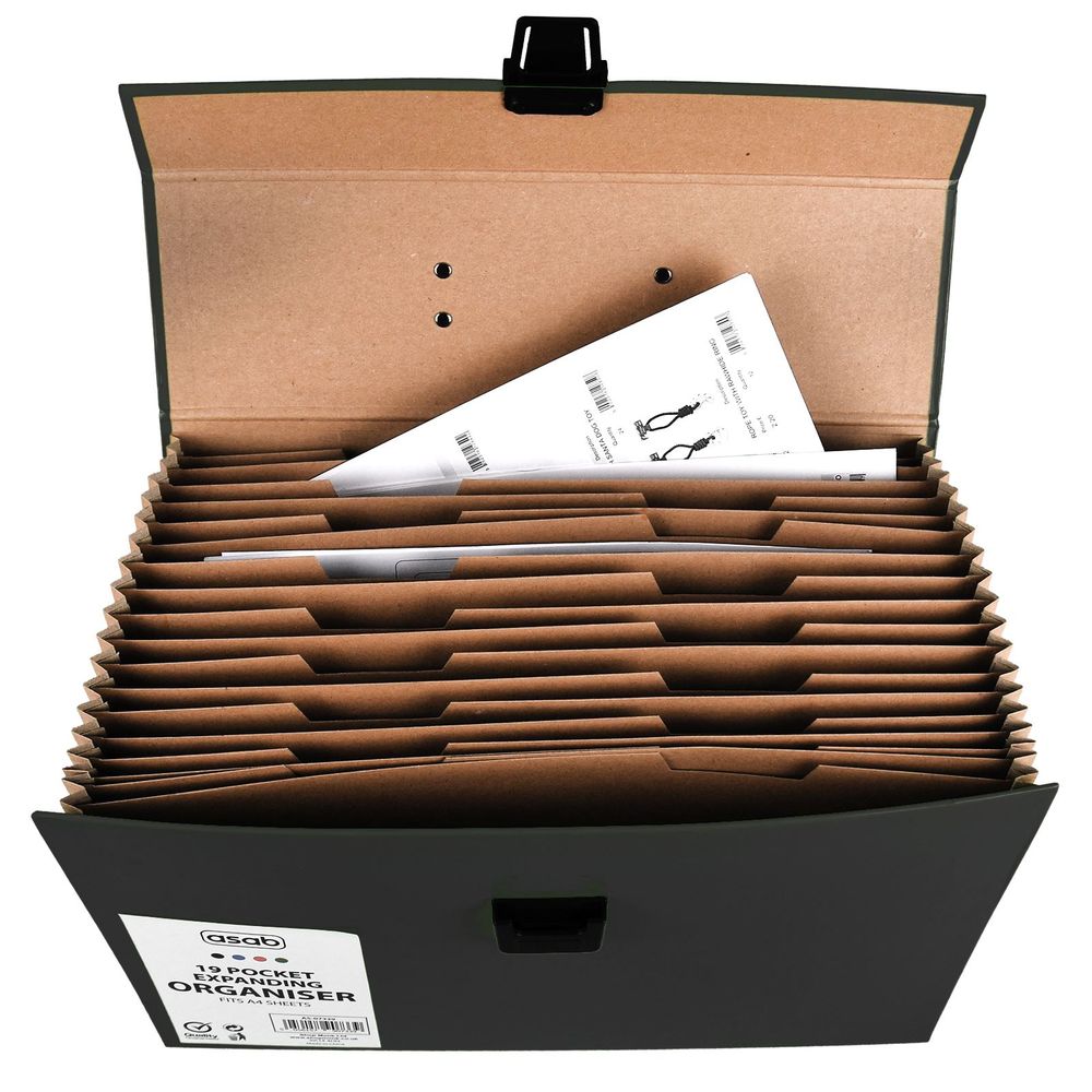 Black A4 Expanding Organiser File