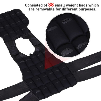 Black Adjustable 10KGS Weight Vest