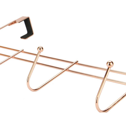 4 Coat Hooks Over Door in Rose Gold