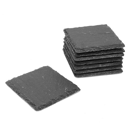 Set of 8 Non-Slip Slate Coasters