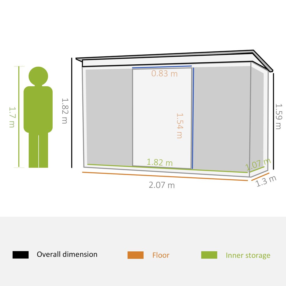 Garden Metal Storage Shed in Green