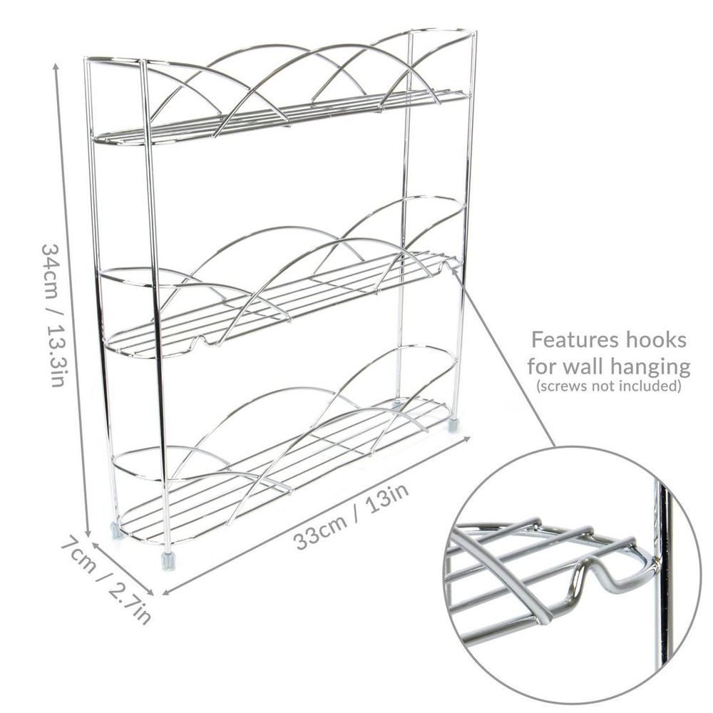 Herb & Spice Rack In Chrome 3 Tier