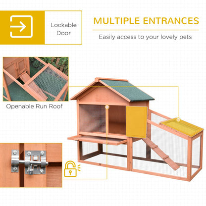 2 Level Wooden Rabbit Hutch