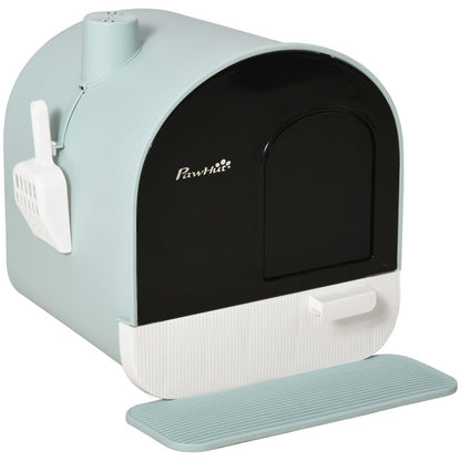 Green Hooded Cat Litter Box