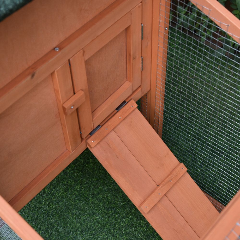 2 Level Wooden Rabbit Hutch