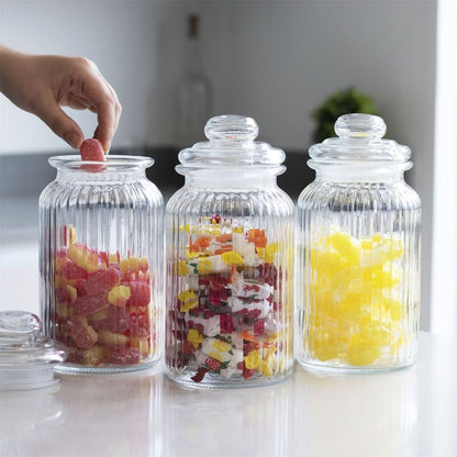 Set of 3 1.3L Vintage Airtight Glass Jars