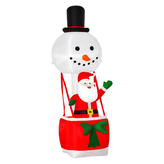 8ft Santa Claus Snowman Hot Air Balloon LED Inflatable