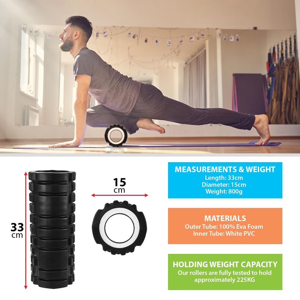 Black Yoga Foam Roller