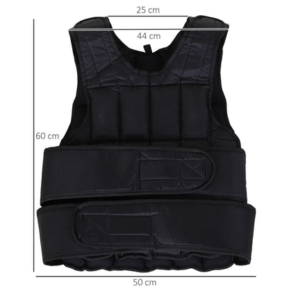 Black Adjustable 15KG Weight Vest