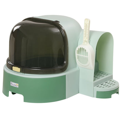 Cat Litter Tray with Openable Cover Green