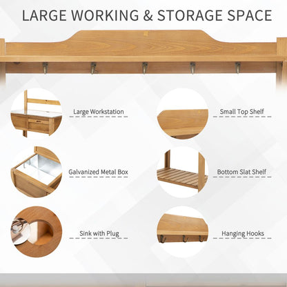 Garden Potting Table Workstation