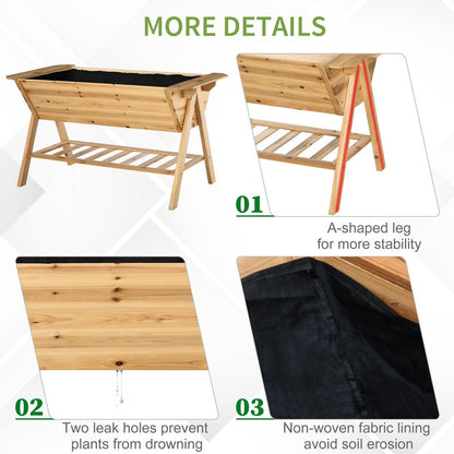 Wooden Planter Bed with Storage