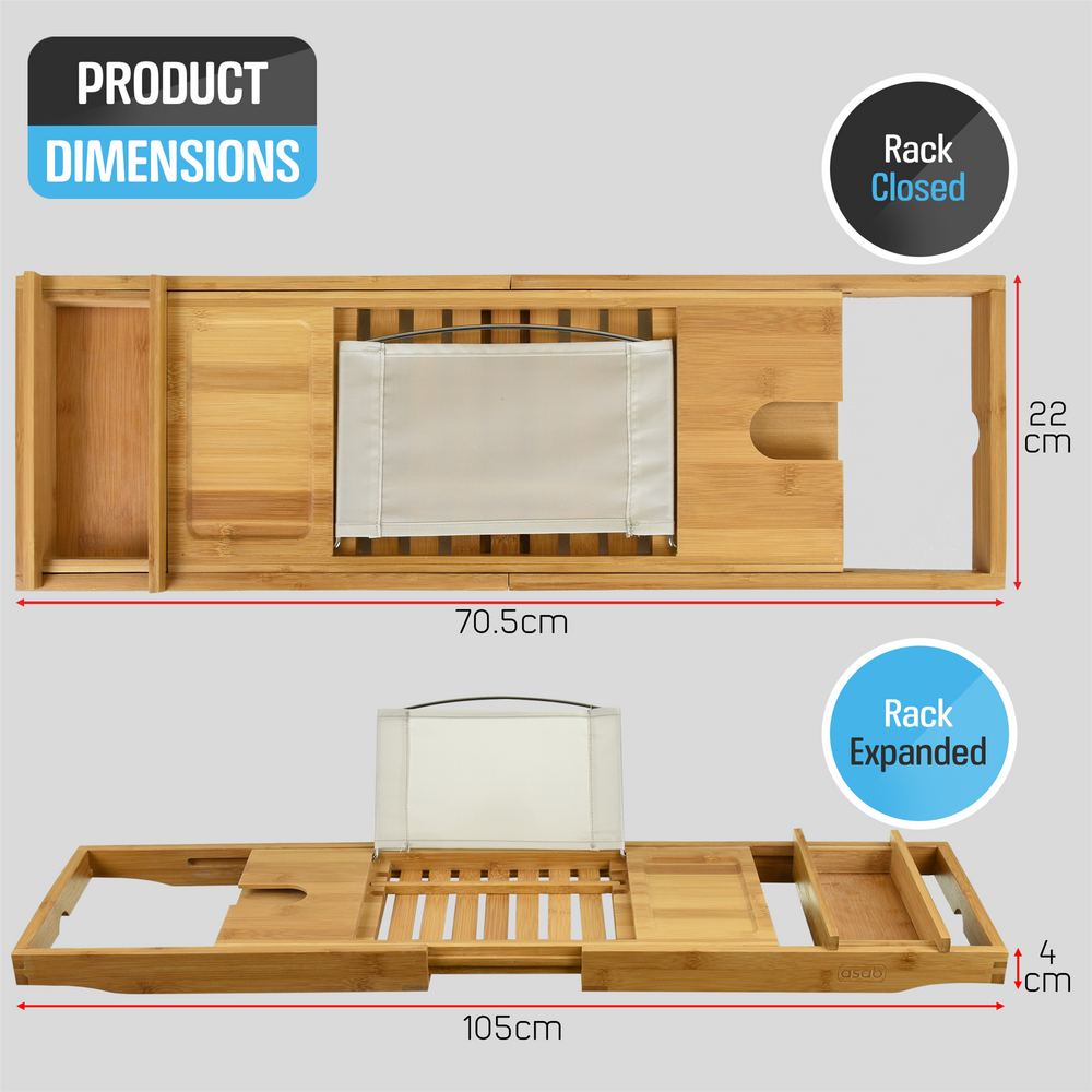 Natural Bamboo Expandable Bath Rack