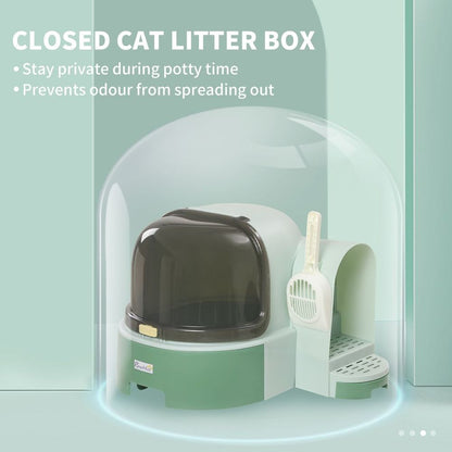 Cat Litter Tray with Openable Cover Green