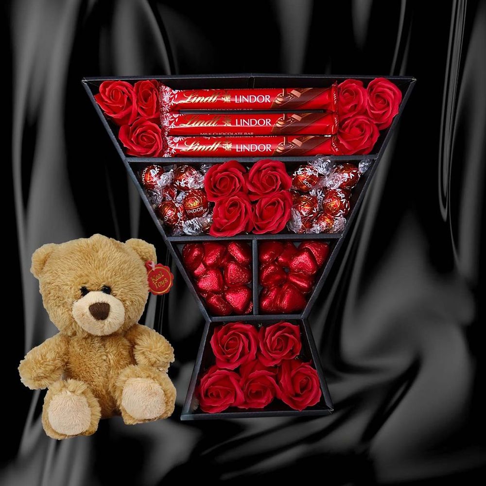 Chocolate Lindt & Red Roses Bouquet