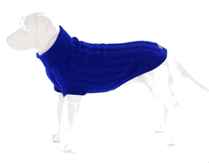 Cableknit Pet Jumper Blue