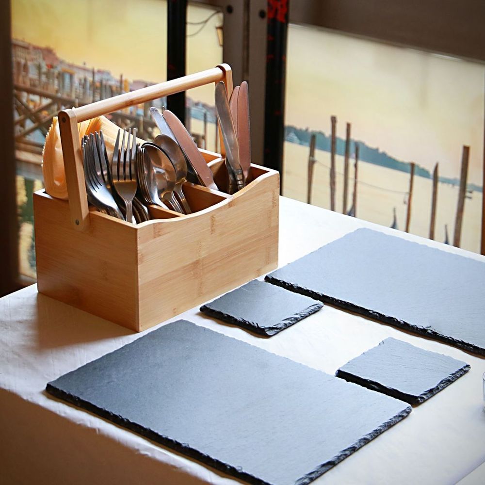 Bamboo Cutlery and Utensil Holder