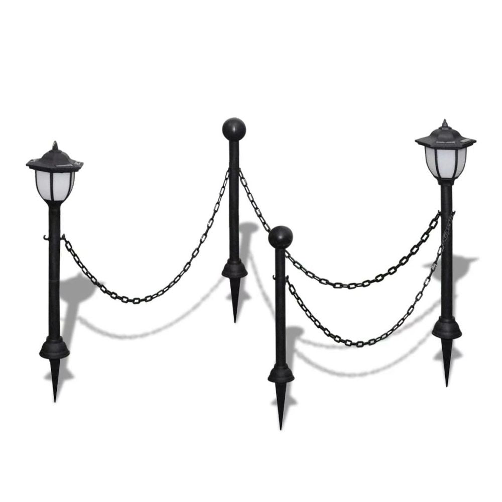 Chain Fence with Solar Lighting