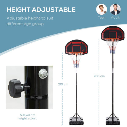 Basketball Hoop Stand with Wheels & Adjustable Height