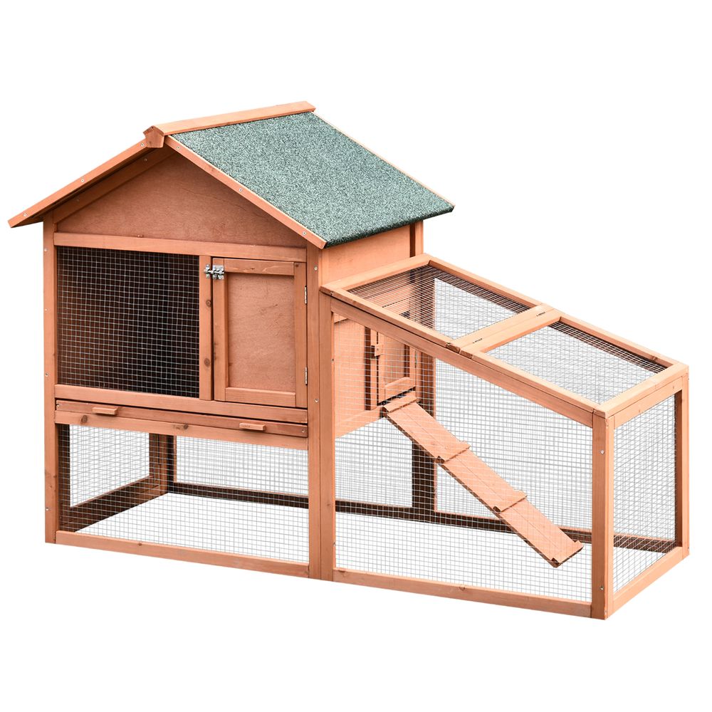 2 Level Wooden Rabbit Hutch