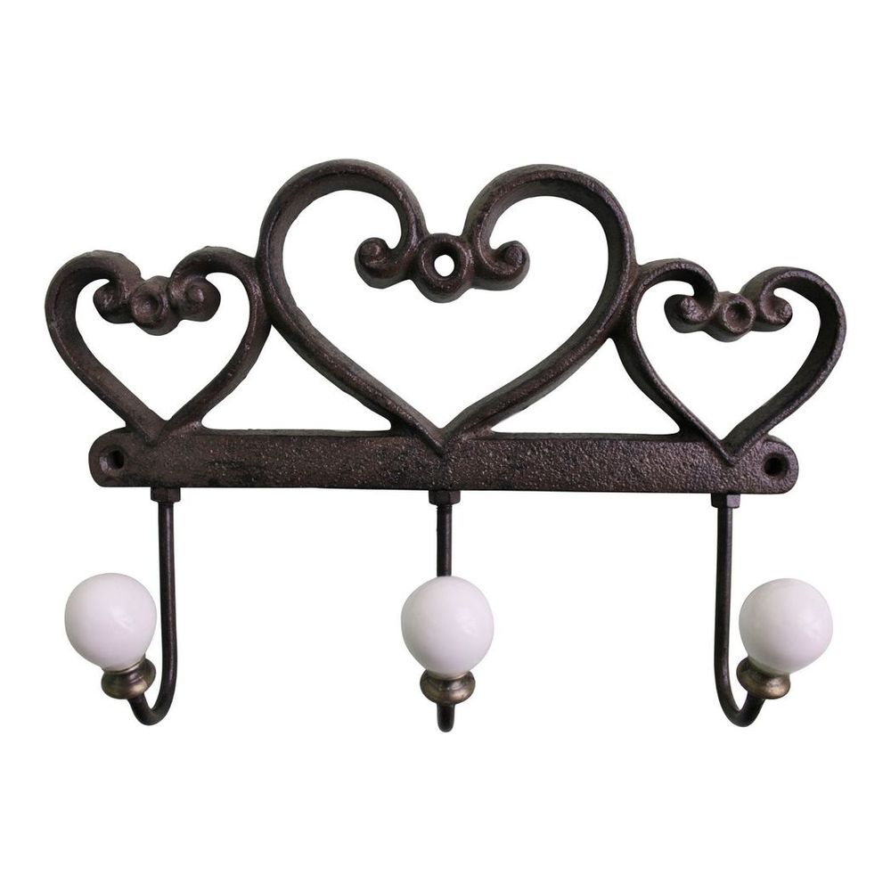 Heart Shaped Cast Iron Wall Hooks