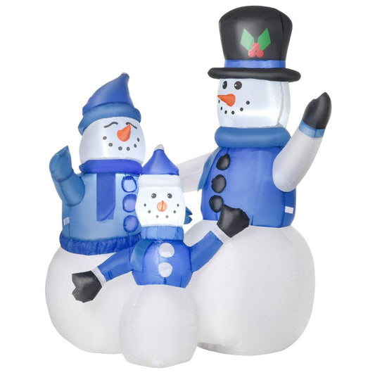 Christmas Snowman Family 4ft Inflatable with LED Lights