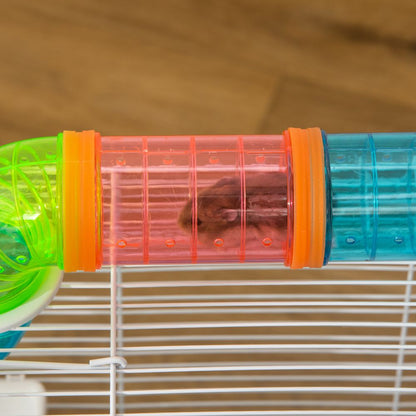 Blue Hamster Cage with Water Bottle