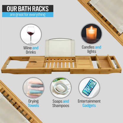 Natural Bamboo Expandable Bath Rack