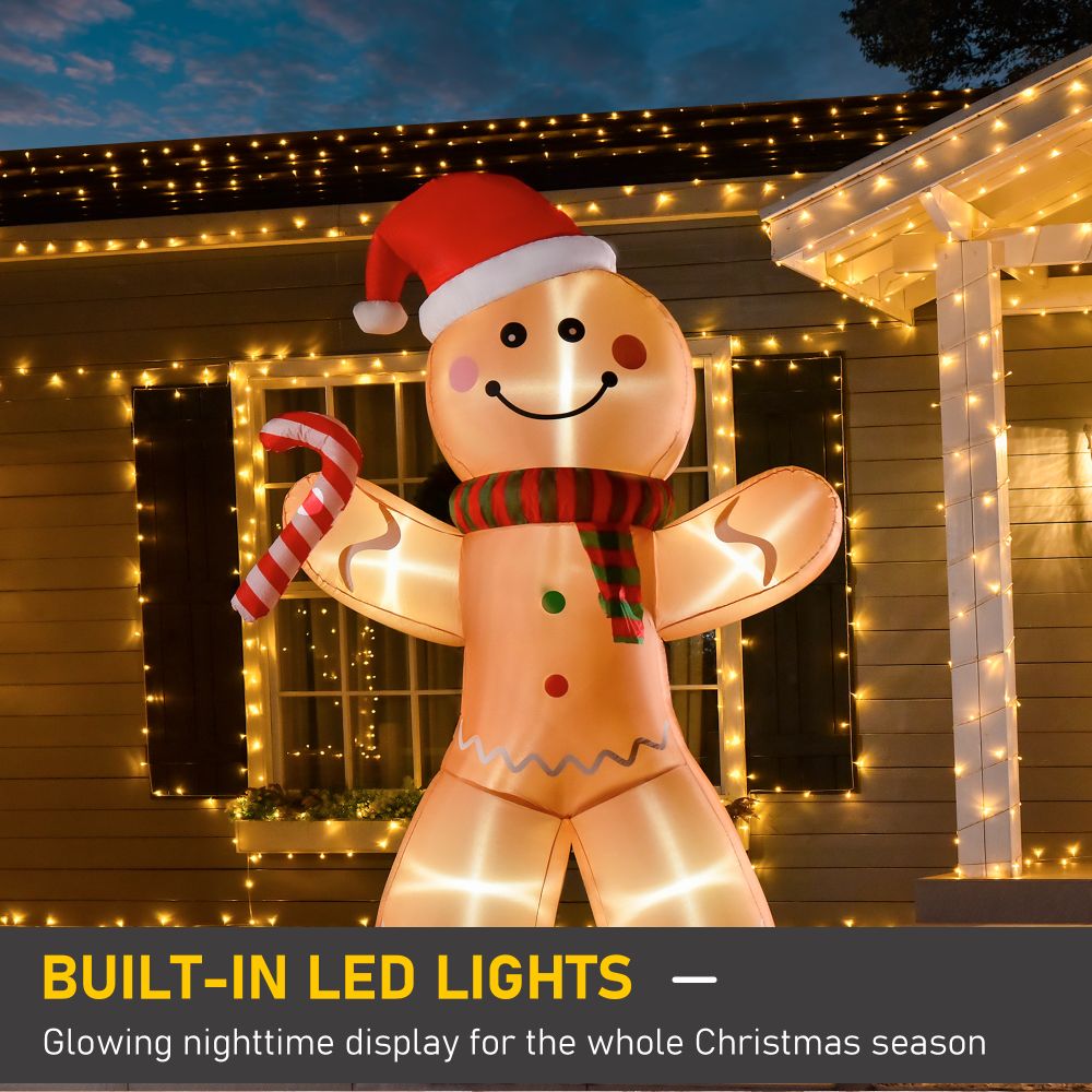 Light Up Inflatable Christmas Gingerbread Man 2.4m