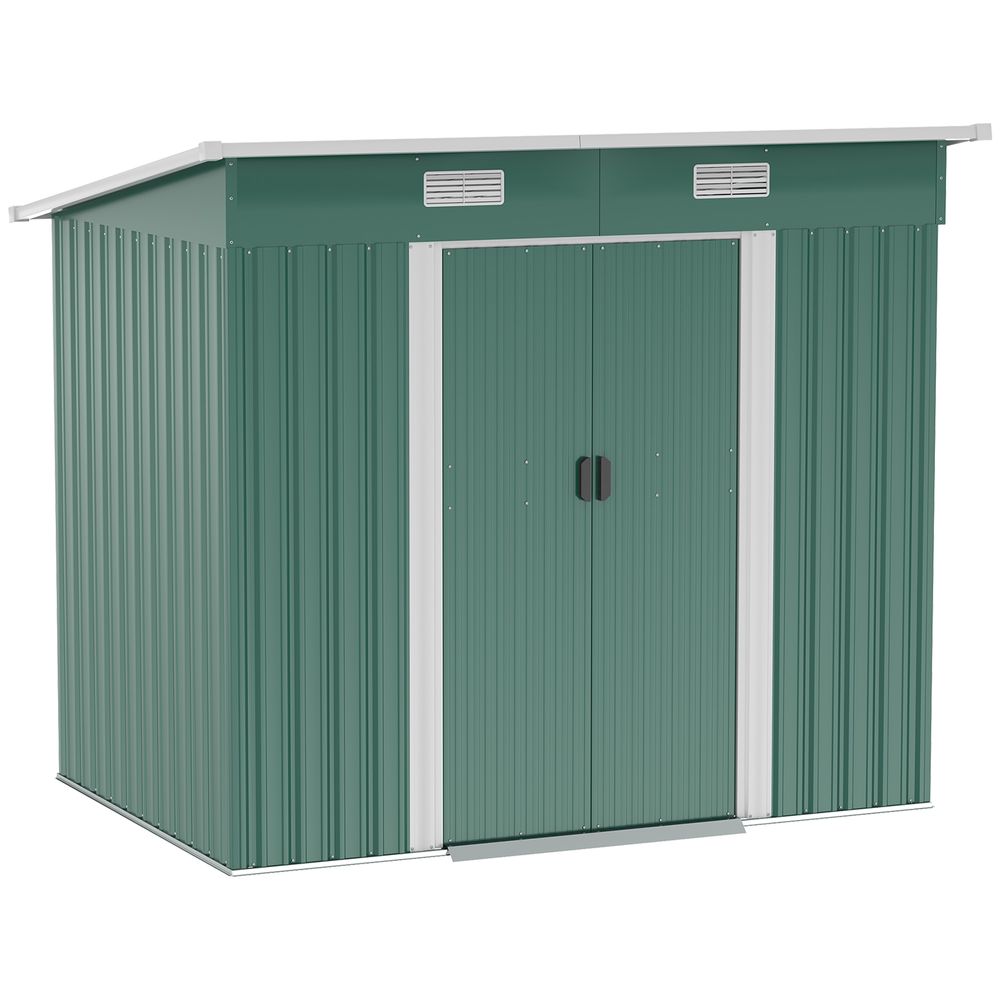 Garden Metal Storage Shed in Green