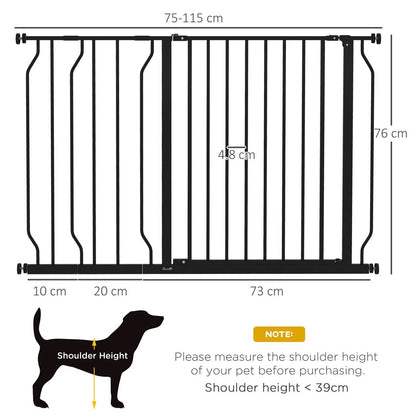 Dog Stair Gate Wide Black