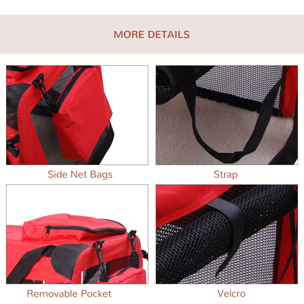 Red Folding Pet Travel Carrier Bag