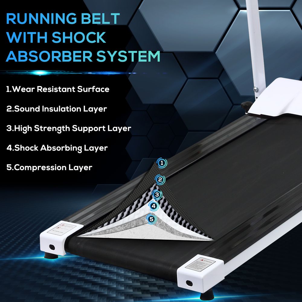 Folding Treadmill: 1-10km/h, Safety Stopper