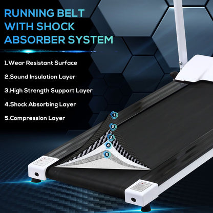 Folding Treadmill: 1-10km/h, Safety Stopper