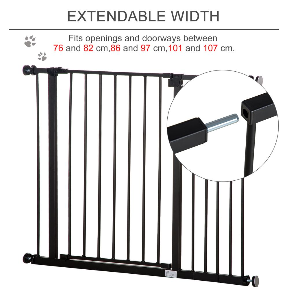 Dog Stair Gate Pressure Fit Black