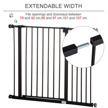 Dog Stair Gate Pressure Fit Black