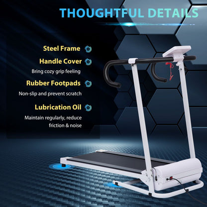 Folding Treadmill: 1-10km/h, Safety Stopper