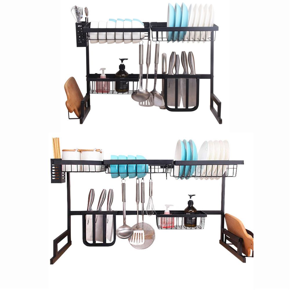 Drying Rack Kitchen Organiser Over Sink with Utensils Holder