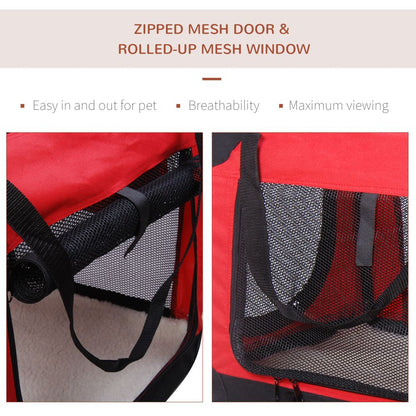 Red Folding Pet Travel Carrier Bag