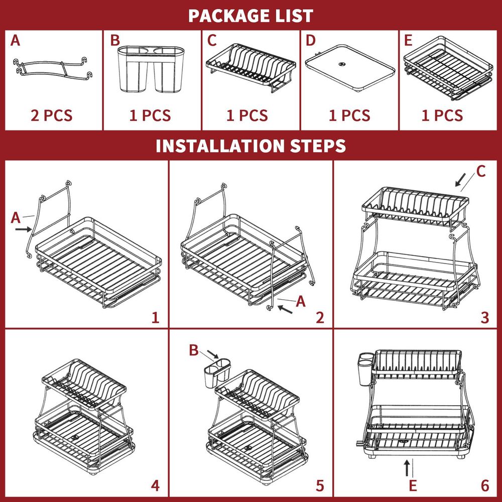 2 Tier Detachable Dish Rack