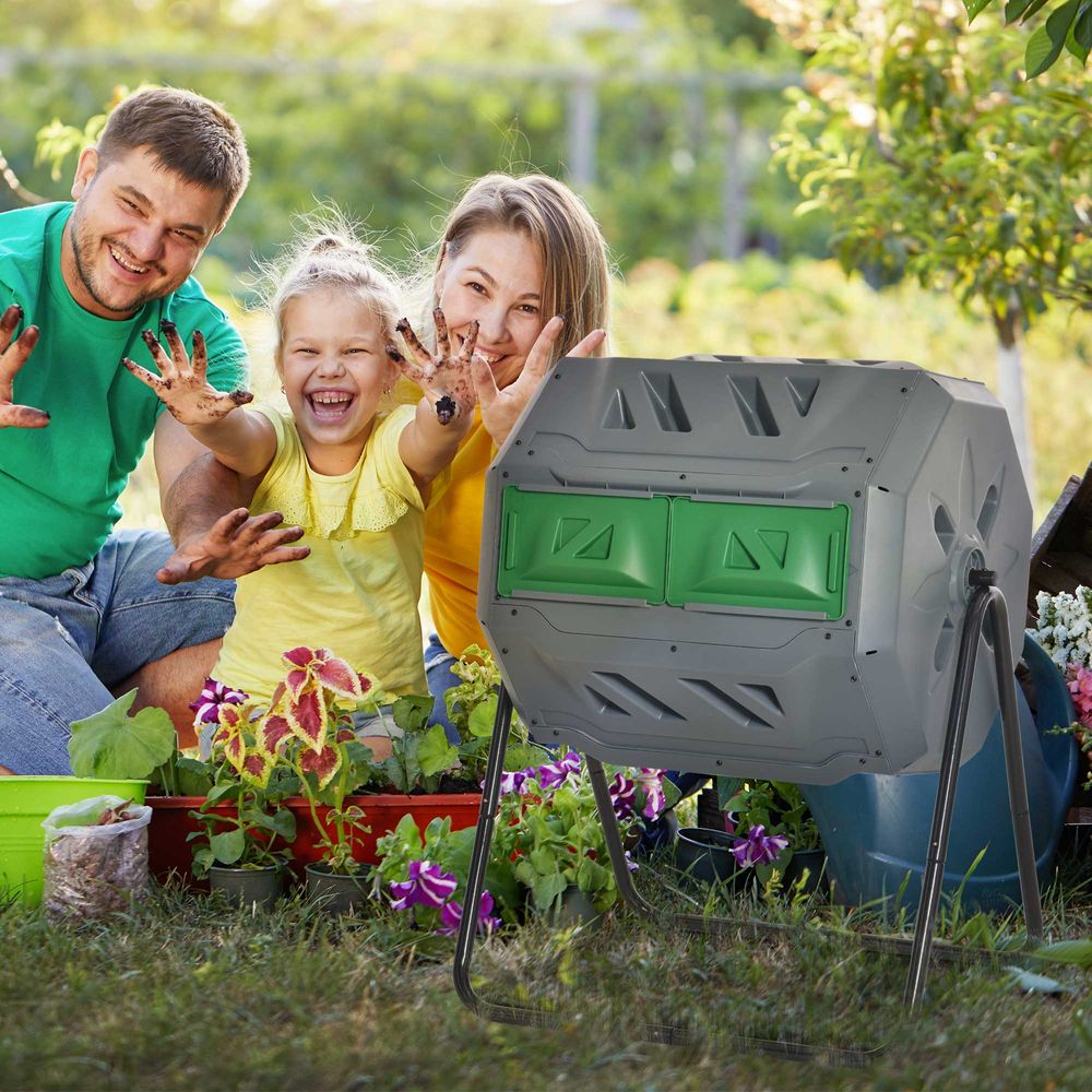 Dual Chamber Compost Tumbler