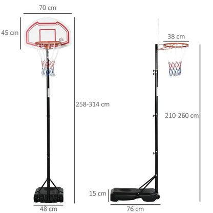 Adjustable Outdoor Basketball Stand with Wheels