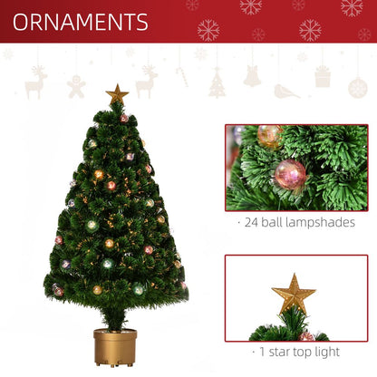 Golden Stand 3FT Fiber Optic Pre-lit Artificial Christmas Tree